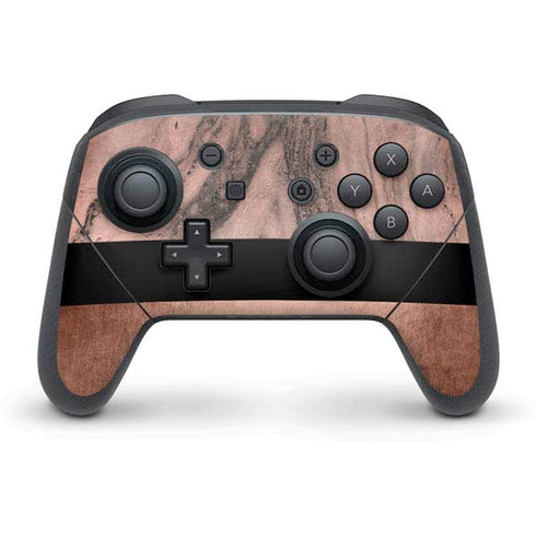 Rose Gold and Black Marble Nintendo Skins