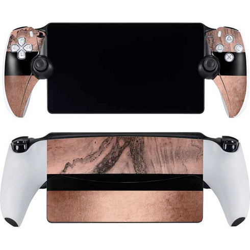 Rose Gold and Black Marble PlayStation Portal Remote Player Skin