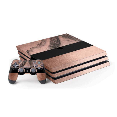 Rose Gold and Black Marble PlayStation PS4 Skins