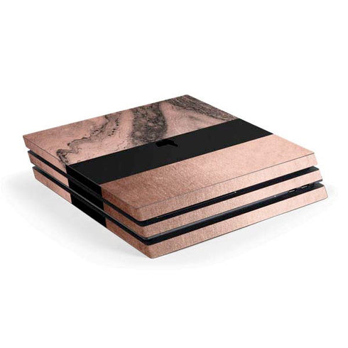 Rose Gold and Black Marble PlayStation PS4 Skins