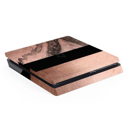 Rose Gold and Black Marble PlayStation PS4 Skins