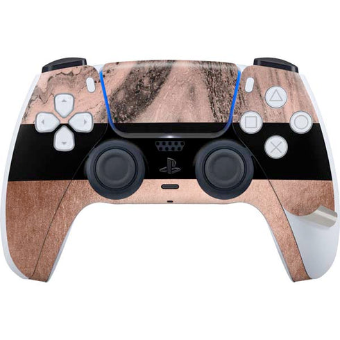 Rose Gold and Black Marble PS5 Pro Bundle Skin