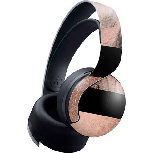 Rose Gold and Black Marble PlayStation PS5 Skins