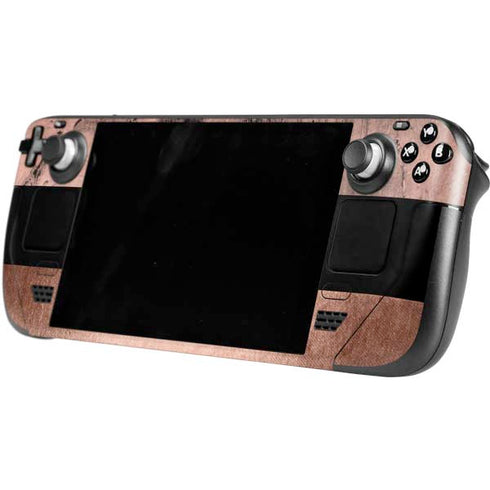 Rose Gold and Black Marble Steam Deck Handheld Gaming Computer OLED Skin