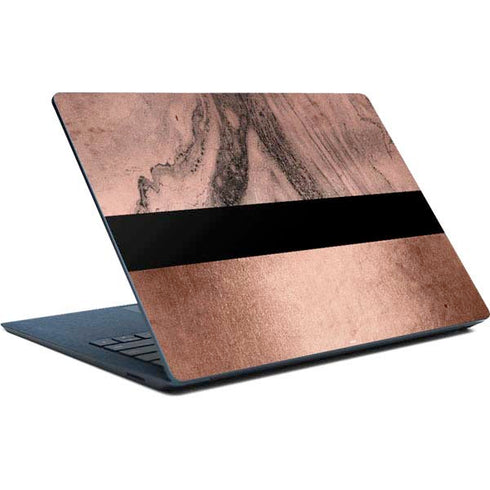 Rose Gold and Black Marble Surface Laptop Skin