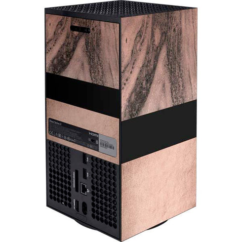 Rose Gold and Black Marble Xbox Series X Bundle Skin
