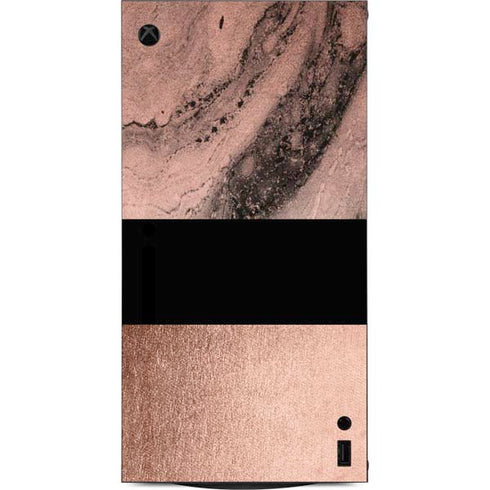 Rose Gold and Black Marble XBox Series X Digital Edition Console Skin