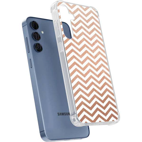 Rose Gold Chevron Galaxy A55 5G Clear Case
