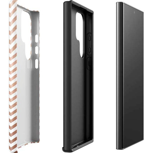 Rose Gold Chevron Galaxy S23 Ultra Pro Case