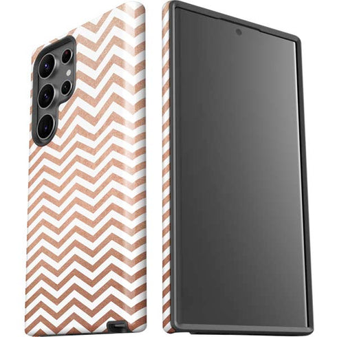 Rose Gold Chevron Galaxy S23 Ultra Pro Case