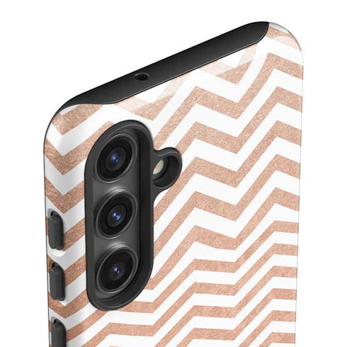 Rose Gold Chevron Galaxy S25 Impact Case