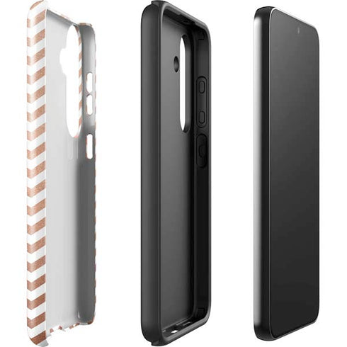 Rose Gold Chevron Galaxy S25 Impact Case