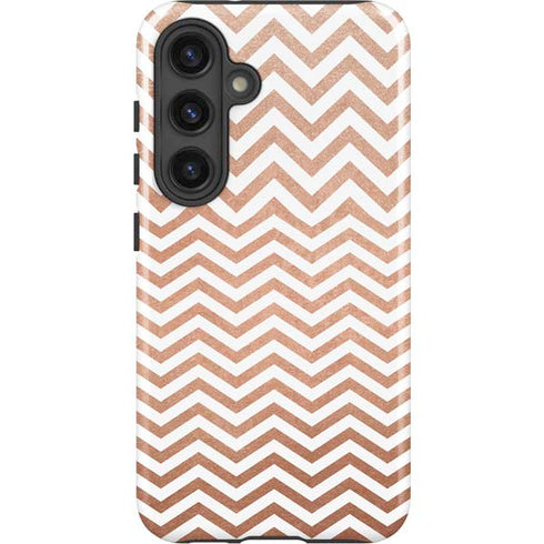 Rose Gold Chevron Galaxy S25 Plus Impact Case