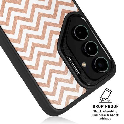 Rose Gold Chevron Galaxy S24 Plus Kickstand Case