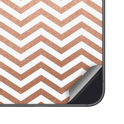 Rose Gold Chevron Galaxy S24 Plus Skin