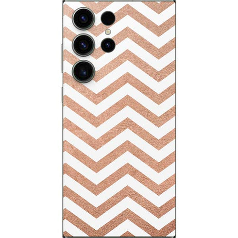 Rose Gold Chevron Galaxy S25 Ultra Skin