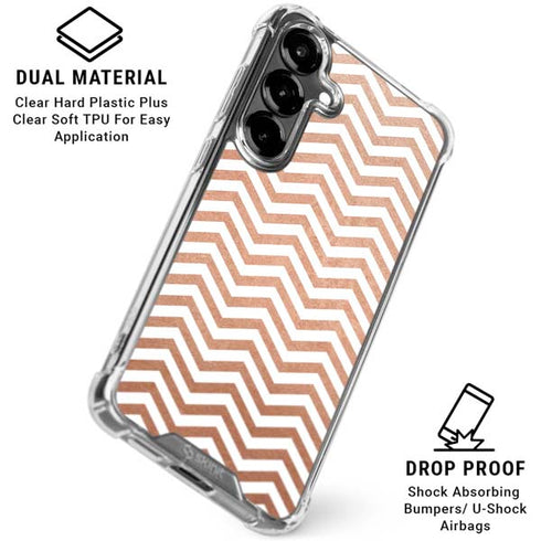 Rose Gold Chevron Galaxy S26 Clear Case