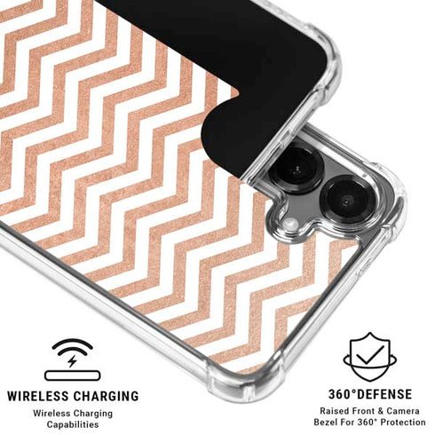 Rose Gold Chevron Galaxy S26 Plus Clear Case