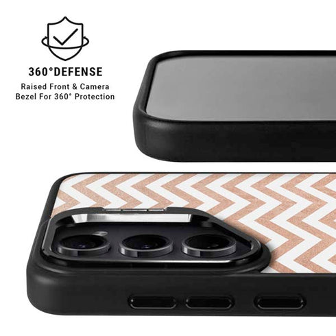 Rose Gold Chevron Galaxy S26 Plus Kickstand Case
