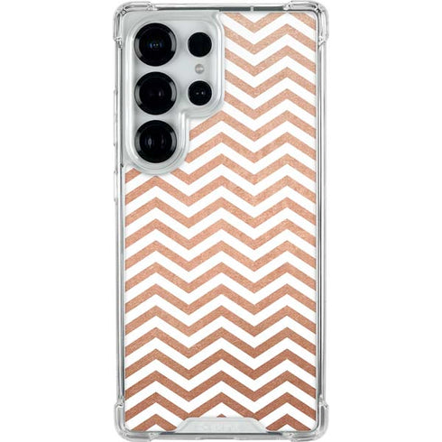 Rose Gold Chevron Galaxy S26 Ultra Clear Case