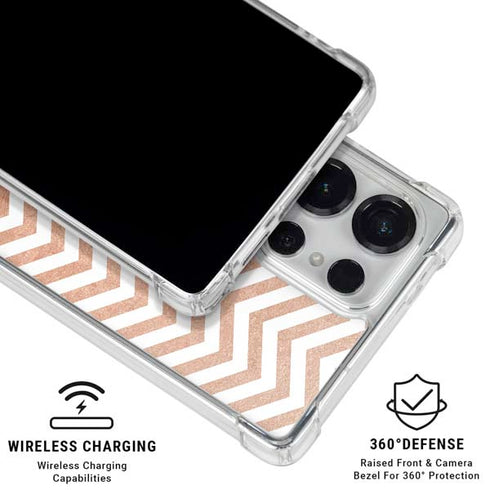 Rose Gold Chevron Galaxy S26 Ultra Clear Case