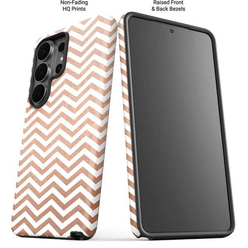 Rose Gold Chevron Galaxy S26 Ultra Impact Case