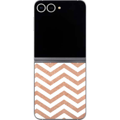 Rose Gold Chevron Galaxy Z Flip6 Skin
