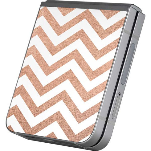 Rose Gold Chevron Galaxy Z Flip6 Skin