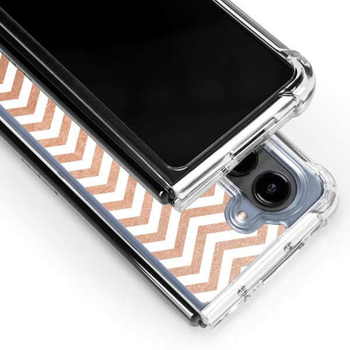 Rose Gold Chevron Galaxy Z Fold5 5G Clear Case