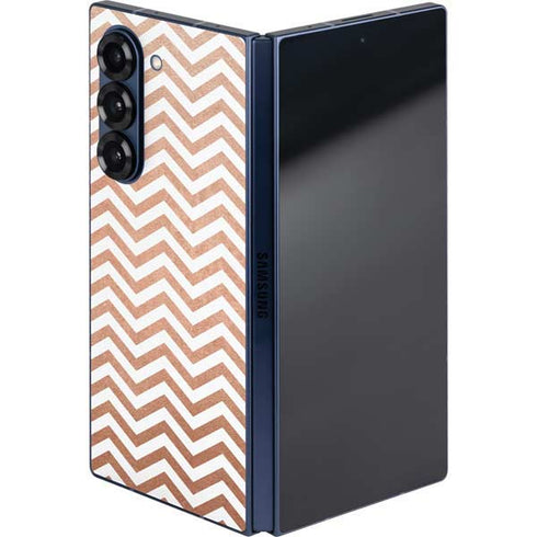 Rose Gold Chevron Galaxy Z Fold6 Skin