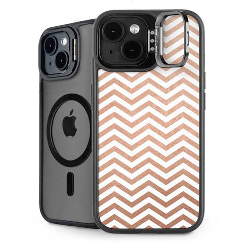 Rose Gold Chevron iPhone 15 Kickstand Case