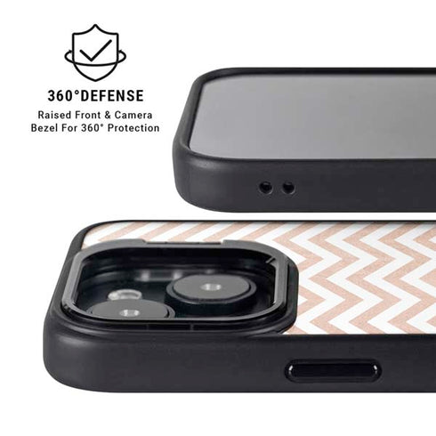 Rose Gold Chevron iPhone 15 Kickstand Case