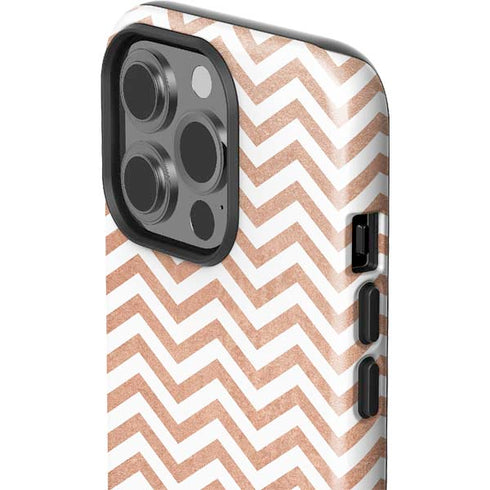 Rose Gold Chevron iPhone 15 Pro Impact Case