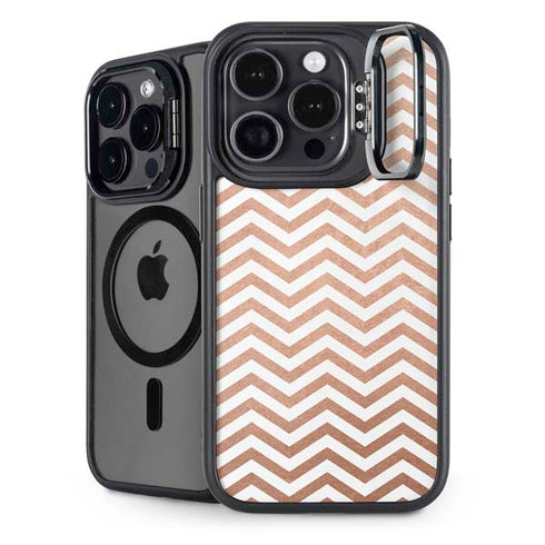 Rose Gold Chevron iPhone 15 Pro Kickstand Case