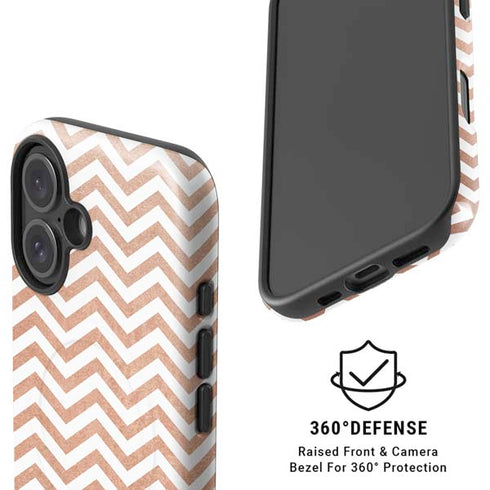 Rose Gold Chevron iPhone 16 Magsafe Impact Case