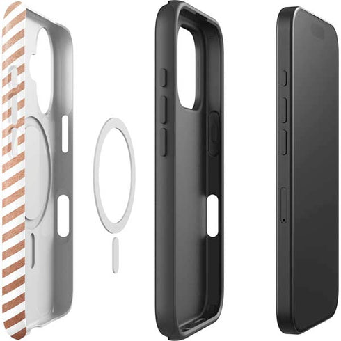 Rose Gold Chevron iPhone 16 Plus Magsafe Impact Case