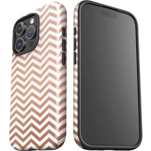 Rose Gold Chevron iPhone 16 Pro Impact Case