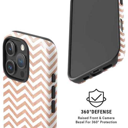 Rose Gold Chevron iPhone 16 Pro Magsafe Impact Case