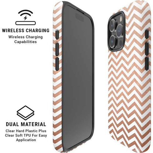 Rose Gold Chevron iPhone 16 Pro Magsafe Impact Case