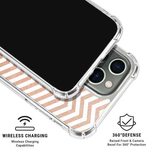 Rose Gold Chevron iPhone 16 Pro Max Clear Case