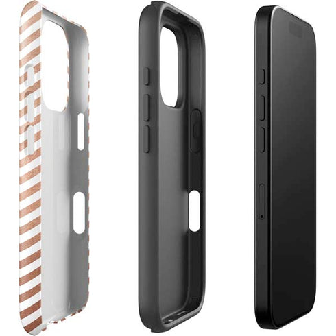 Rose Gold Chevron iPhone 16 Pro Max Impact Case