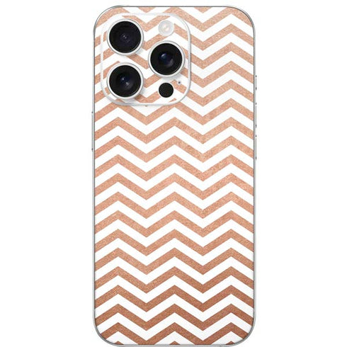 Rose Gold Chevron iPhone 16 Pro Skin