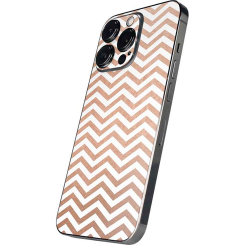 Rose Gold Chevron iPhone 16 Pro Skin