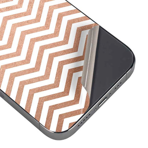 Rose Gold Chevron iPhone 16 Pro Skin