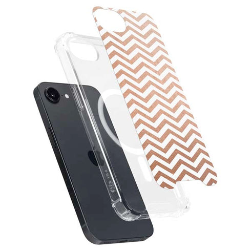 Rose Gold Chevron iPhone 16e MagSafe Case