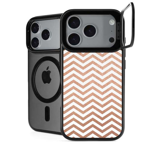 Rose Gold Chevron iPhone 18 Pro Kickstand Case