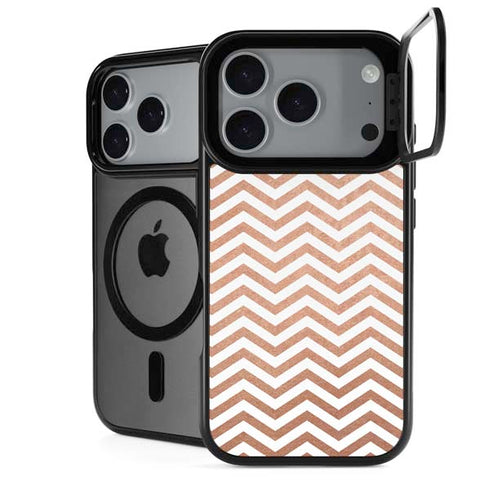 Rose Gold Chevron iPhone 18 Pro Max Kickstand Case