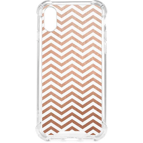 Rose Gold Chevron iPhone XS Clear Case