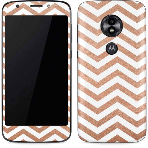 Rose Gold Chevron Moto E5 Play Skin