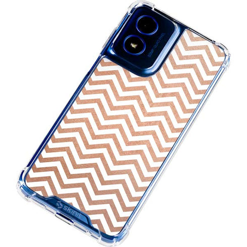 Rose Gold Chevron Moto G 5G (2024) Clear Case